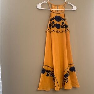 THML Yellow and Blue Ruffled Tiered Sundress